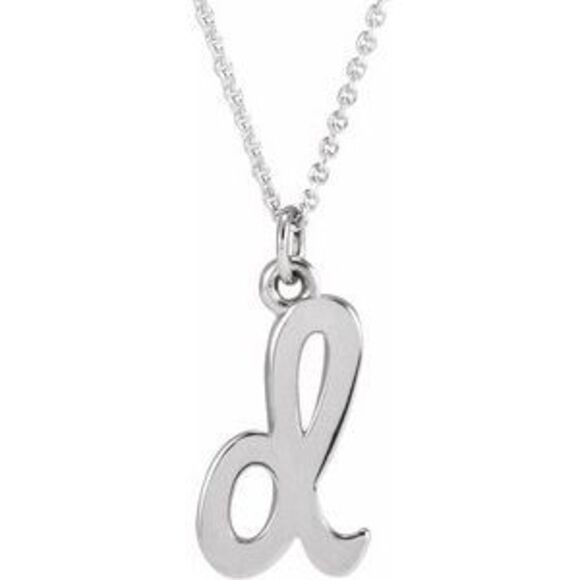 Kazi Luxury 14K White Petite Initial D 16